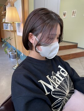 キュオンシア(CUEON. ciea) 韓国風ボブ×アッシュベージュ