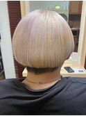 「ビフォーアフターあり」刈り上げマッシュショート「縮毛矯正」