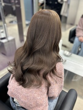 ペレ 栄店(PELE) デザインカラー/レイヤーカット/ウェットヘア/オリーブベージュ