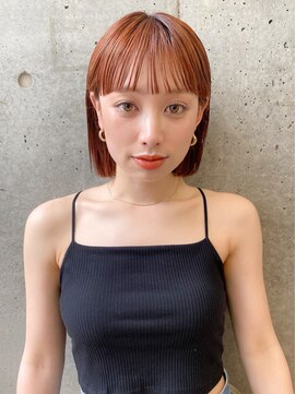ガーデン 渋谷(GARDEN) オレンジカラー　ブリーチなしカラー　大人ボブ