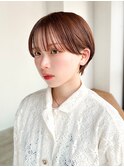 前髪カットミルクティーくびれヘアショートボブ_ba525393