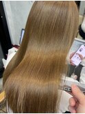 ロング髪質改善ストレート縮毛矯正ブリーチなしカラー西葛西