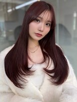 ソラ 広尾店(SORA)&nbsp;ロングレイヤー/ピンクブラウン/顔周りカット