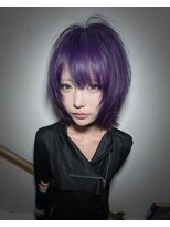 キイ 原宿 表参道(K.e.y)&nbsp;シャギーカットウルフカットシャギーウルフパープルカラー