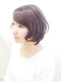 丸いシルエットのマッシュボブ