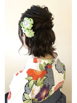 ヘアアンドメイクジップ恵比寿 (Hair&Make ZIP) ミディアムハーフアップ  袴 着付け