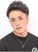 束感ショートマッシュパーマウルフ波巻きハイライト297