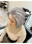 ハイライトカラーマチルダボブインナーグレージュ前髪
