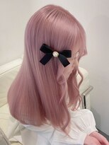 ベレーザ 渋谷(BELEZA)&nbsp;7422ベビーピンクカシスレッドハイトーンカラー韓国ワンホンヘア