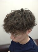 ツーブロック+スパイラルパーマ
