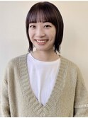 ぱつっとボブ ぷつっとボブ 外ハネボブ グレーベージュカラー