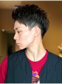 ツーブロック アップバング ベリーショート