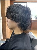 【Lond LOGAN亀井】ミディアムウルフ 波巻きスパイラル メンズ