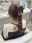 ポニーテールの編み下ろし
