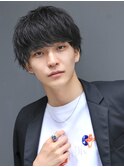 黒髪ラウンドマッシュショート刈り上げツーブロックビジネスヘア