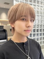 韓国メンズホワイトシースルーマッシュアッシュグレージュカラー