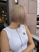 サロンドミルク 溝の口店(salon de MiLK)&nbsp;10代20代30代/ボブ/ミルクティーベージュ/ケアブリーチ/溝の口