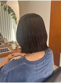ショートミディ/ボブ/切りっぱなし/透明感ブラウン