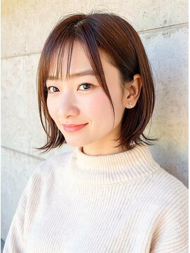 アイビー(ivy) 20代30代40代大人可愛い韓国風プリカール外はねボブディ秋カラー