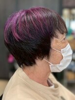 ヘアークリアー 春日部 ミセス アンブレラカラー×ショートカット ピンクパープル