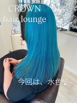 クラウン ヘア ラウンジ(CROWN hair lounge)&nbsp;【クラウン】20代30代40代　姫ストレート×水色アンブレラ