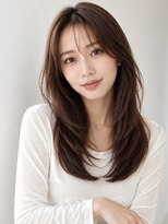 ヘアメイク アージュ 天神西通り店(HAIR MAKE age)&nbsp;大人上品 ショコラブラウン くびれ レイヤー セミロング