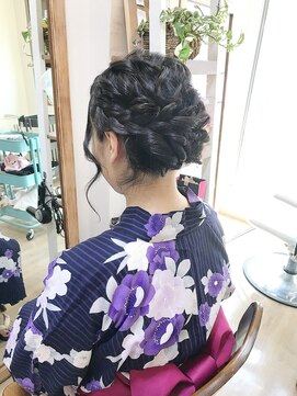 ロカット サロン(Roquat Salon) 浴衣ミディアムアレンジ【ヘアアレンジ/立川南/立川/八王子 】