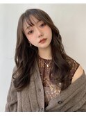 韓国風ロングスタイル☆透明感シアーアッシュブラウン担当中間