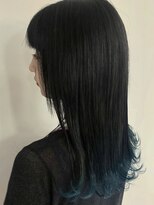 アース 二俣川店(HAIR&MAKE EARTH) 裾カラー×マリンブルー