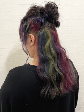 アールプラスヘアサロン(ar+ hair salon) レインボーカラー × ヘアアレンジ