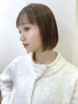 ロンドアベニール 北千住(Lond avenir)&nbsp;切りっぱなしボブ　美髪縮毛矯正　ピンクベージュ　北千住