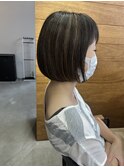 ミニボブ×地毛ハイライト