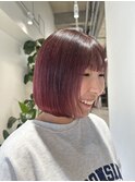 【Rina】チェリーレッド/黒髪/ボブルフ/ネビージュ/茅ヶ崎