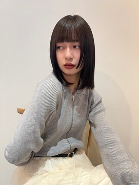 ヘアーデザインプレクト(Hair Design PRECT) twiceモモりん風姫カット×ココアブラウン