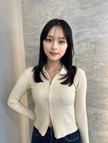 ロンドガーネット 池袋(Lond garnet)&nbsp;イメチェン外ハネボブ美髪ワイドバングミディアム縮毛矯正韓国