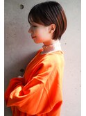 大人可愛い20代30代40代黒髪前下がりショートボブ丸みショート◎