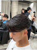 フェザーショートパーマ/メンズ/刈り上げ/眉毛/ツイスト