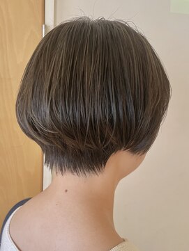 オーガニックエコ 川越(organic+eco) 30代40代夏カラー◎オリーブベージュハイライト×小顔ショート