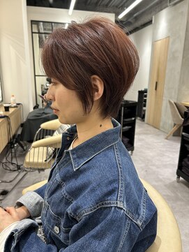 ロンドプロフィール 浦和(Lond profil) 大人可愛い20代30代40代黒髪前下がりショートボブ丸みショート◎