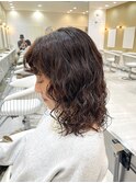 くしゅっとミディアムパーマ