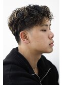 アップバング刈り上げツーブロ爽やかシャドウパーマ