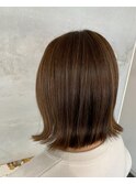 透明感カラー切りっぱなしボブ大人ガーリー