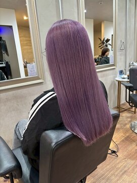 ヘアプレイスソル (HAIR PLACE SoL) ブリーチカラー/パープルカラー/ストレートロング