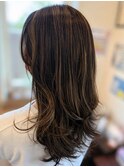 ミディアムレイヤー／40代／ベージュ／仙台