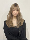 透明感ダブルカラーブリーチカラーハッシュカット夏カラー