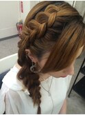 編み込みおさげヘア☆+°