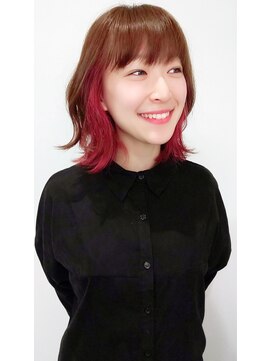 グランヘアー 豊岡店(GRAN HAIR) インナーカラーピンク ミディアム