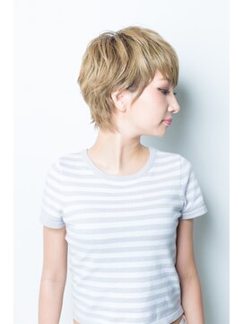 ウェイク ヘアー メイク(wake hair make) 乾かすだけ◎大人可愛い★耳掛け小顔丸みショート×ハイライト