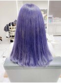 ケアブリーチブルーバイオレットカラー☆ワンレンストレートヘア