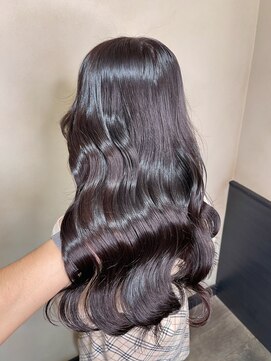 エヴリンアンドペイジ(Evelyn&paige) 韓国風、大人ヘア艶髪パープルブラウン×ヨシンモリ